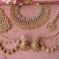 Uzma Bridal set - Peach - SOKORA JEWELSUzma Bridal set - Peachcustom