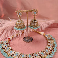 Vaali Mirrored Necklace set - Light Blue - SOKORA JEWELSVaali Mirrored Necklace set - Light BlueNECKLACE SETS