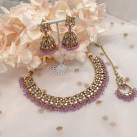 Vaali Mirrored Necklace set - Lilac - SOKORA JEWELSVaali Mirrored Necklace set - LilacNECKLACE SETS