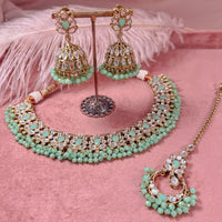 Vaali Mirrored Necklace set - Mint - SOKORA JEWELSVaali Mirrored Necklace set - MintNECKLACE SETS