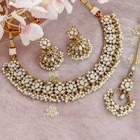 Vaali Mirrored Necklace set - Pearl - SOKORA JEWELSVaali Mirrored Necklace set - PearlNECKLACE SETS