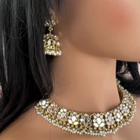 Vaali Mirrored Necklace set - Pearl - SOKORA JEWELSVaali Mirrored Necklace set - PearlNECKLACE SETS