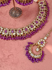 Vaali Mirrored Necklace set - Purple - SOKORA JEWELSVaali Mirrored Necklace set - PurpleNECKLACE SETS