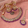 Vaali Mirrored Necklace set - Purple - SOKORA JEWELSVaali Mirrored Necklace set - PurpleNECKLACE SETS