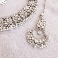 Vaali Mirrored Necklace set - Silver - SOKORA JEWELSVaali Mirrored Necklace set - SilverNECKLACE SETS