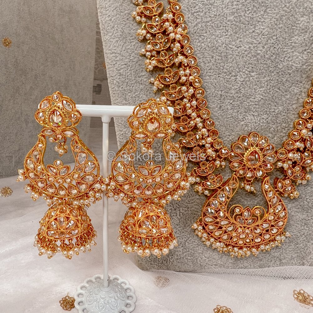 Vaanathi Bright Gold Bridal set - SOKORA JEWELSVaanathi Bright Gold Bridal set