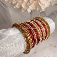 Vibrant Block Bangle Set - Maroon - SOKORA JEWELSVibrant Block Bangle Set - MaroonBANGLES