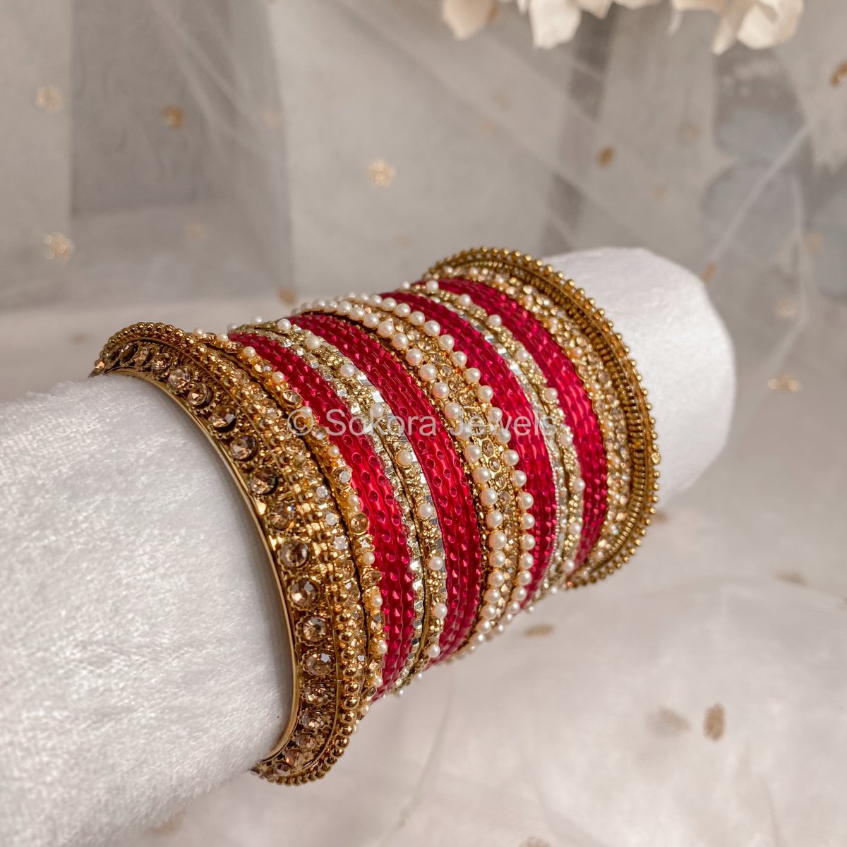 Vibrant Block Bangle Set - Pink - SOKORA JEWELSVibrant Block Bangle Set - PinkBANGLES