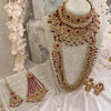 Yasmeen Bridal Necklace set - Maroon - SOKORA JEWELSYasmeen Bridal Necklace set - Maroon