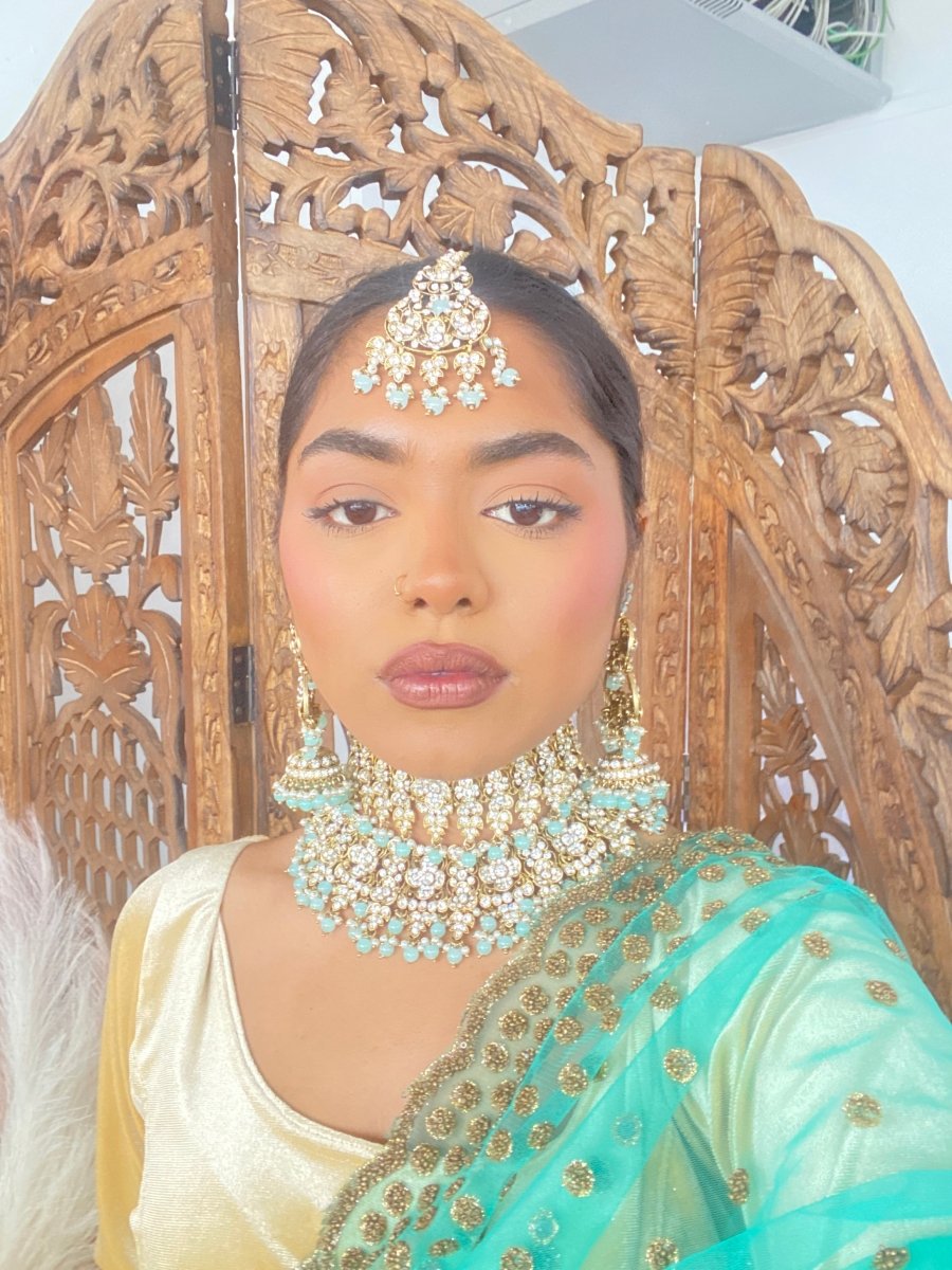 LAMANSH® Beautiful Bridal Floral Jewellery Set 🌺 with Matching Kaleera –  Lamansh