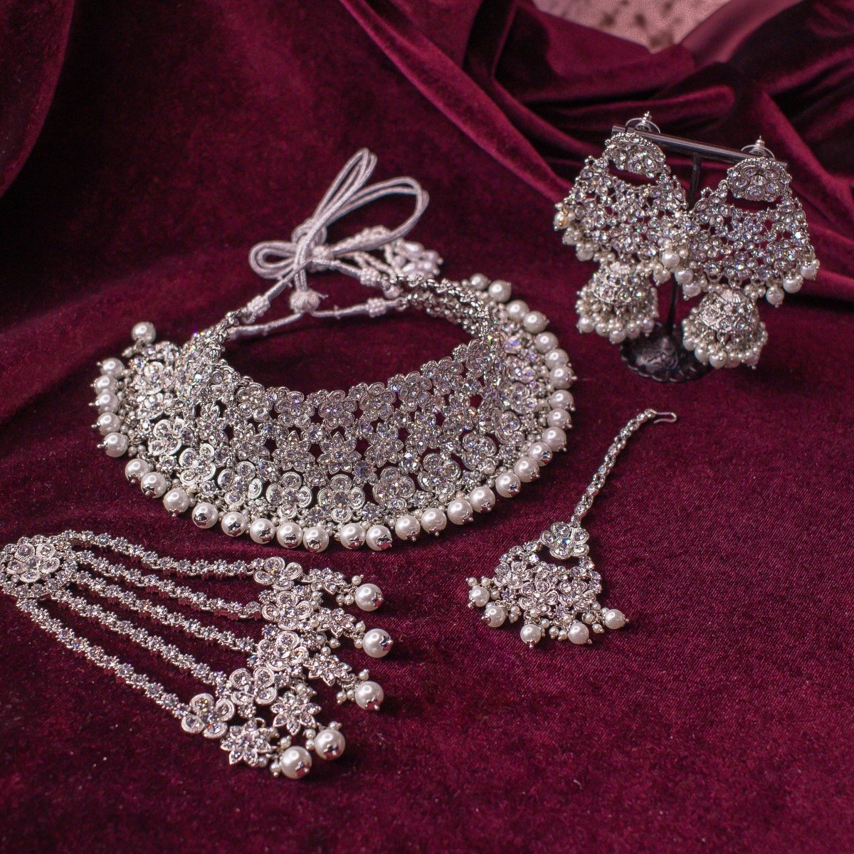 Outstanding Crystal Bridal Necklace & Earrings – Shop At Home Bride