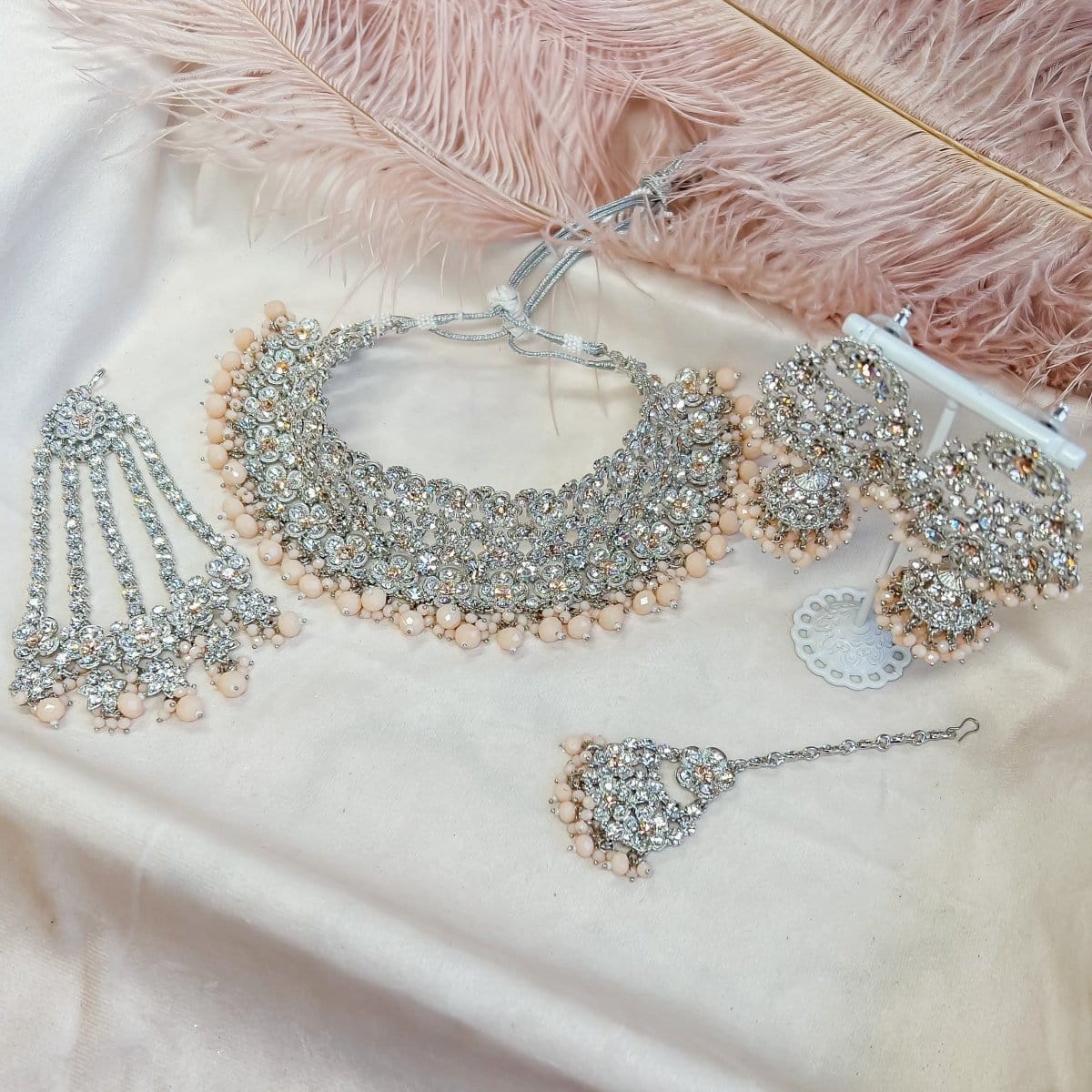 Sokora Jewels Silver Choker And Earring Set Sukhi Bridal Jewellery