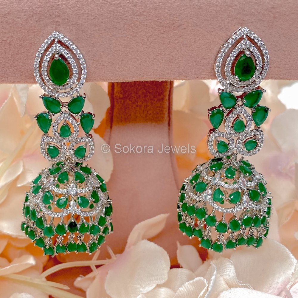 Zowra Emerald Drop Diamante Set - SOKORA JEWELSZowra Emerald Drop Diamante SetNECKLACE SETS